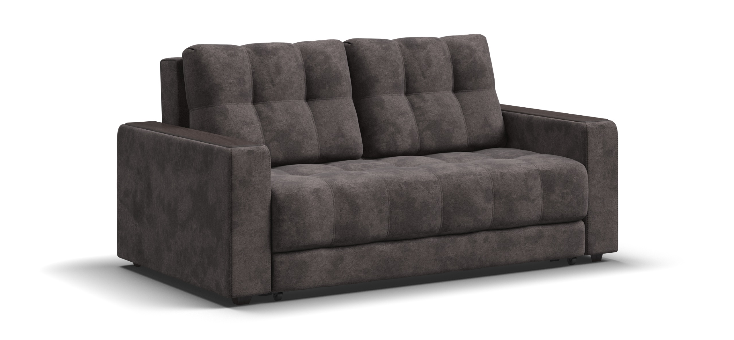 Диван Босс двухместный велюр Алькантара серый