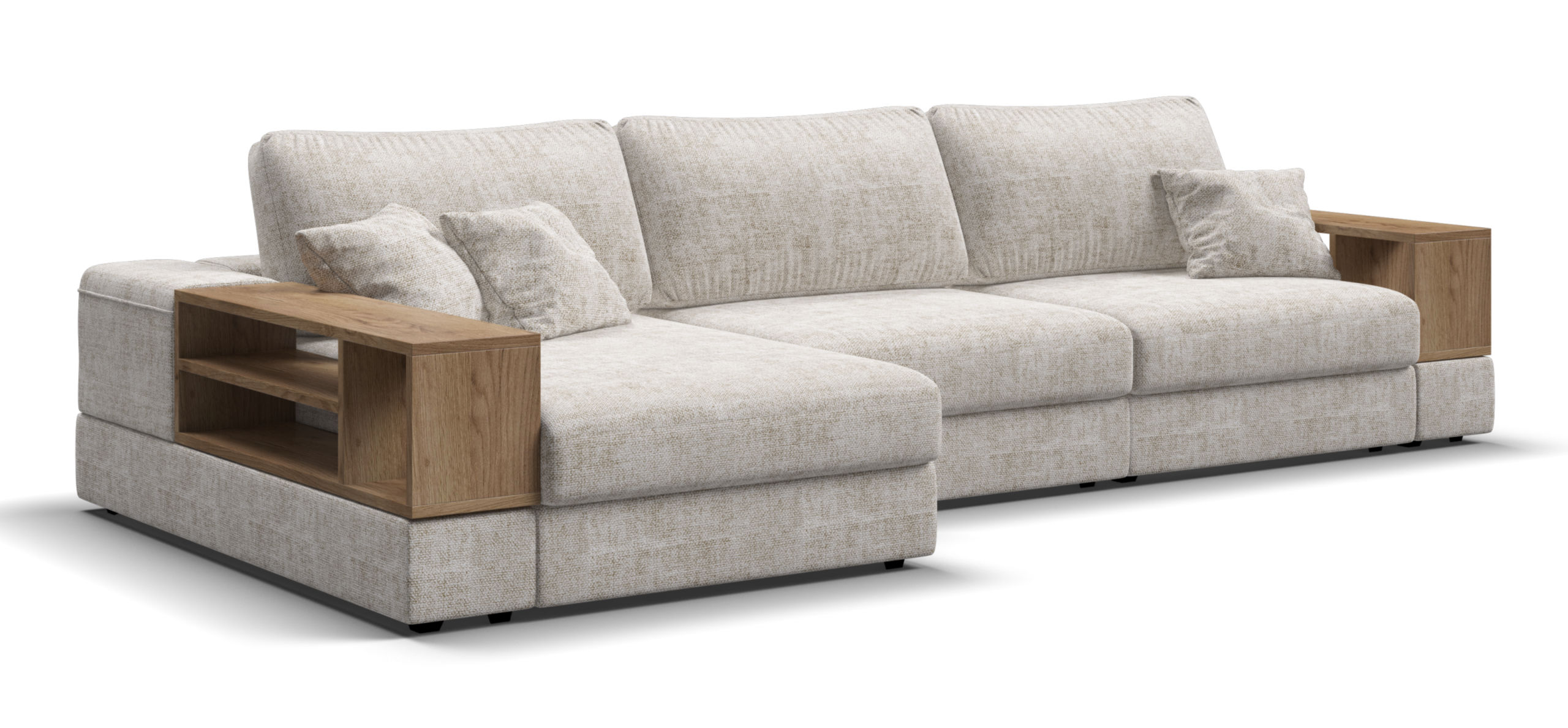 Угловой диван-кровать Босс Модуль ХЛ Шенилл Смарт кварц