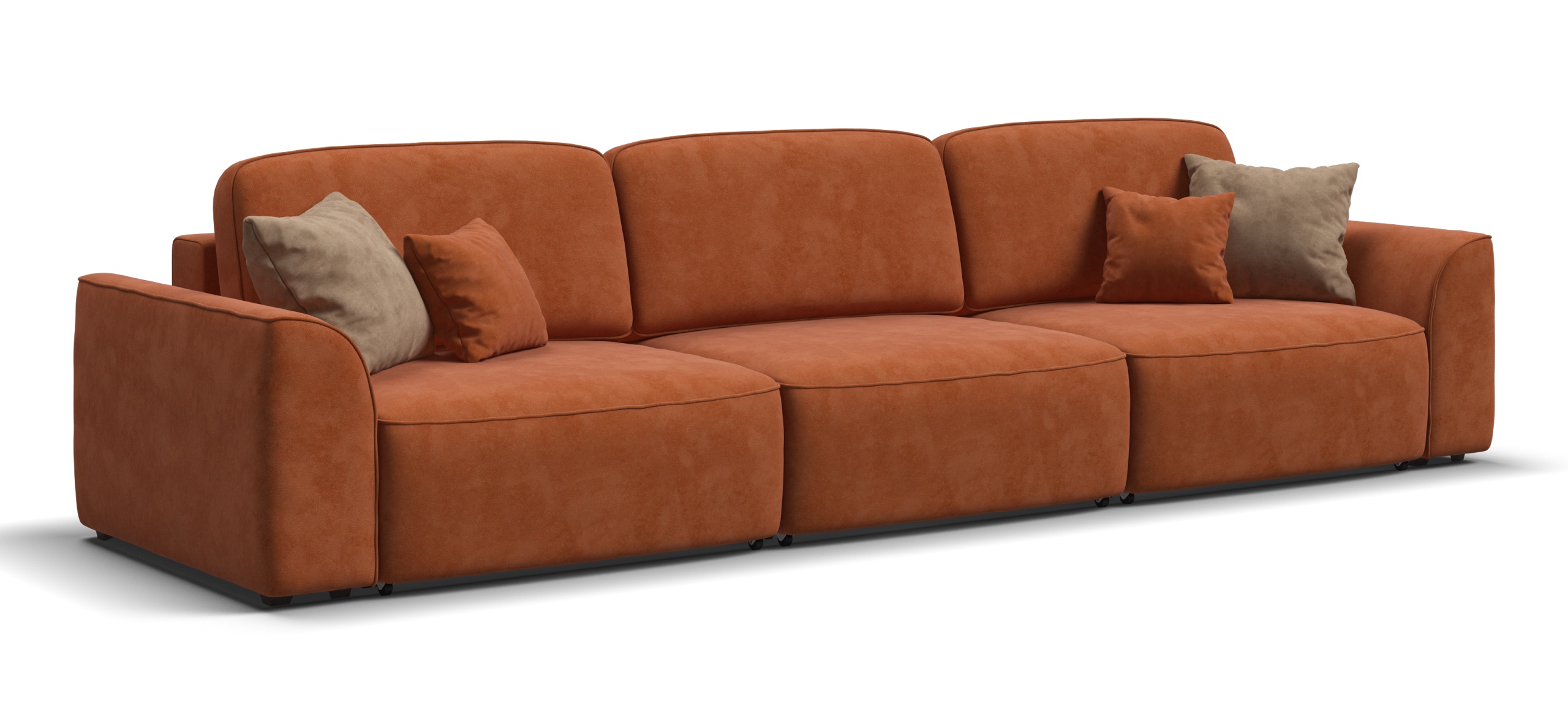 Диван Кинг Макс велюр Алькантара оранж