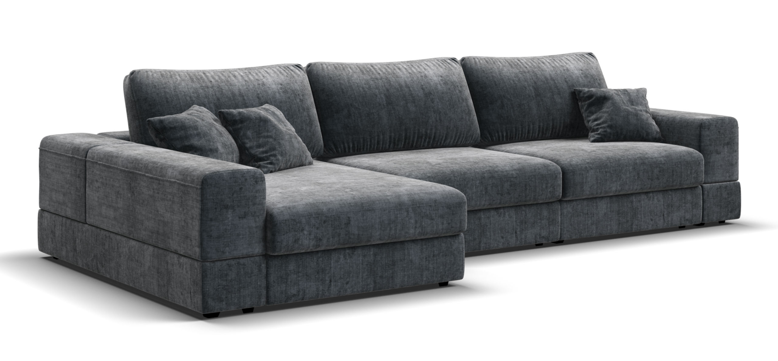 Угловой диван-кровать Босс Модуль ХЛ Шенилл Глосс карбон