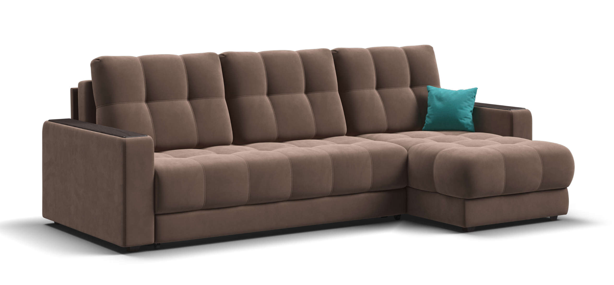 Угловой диван Босс Классик велюр Монолит мокко