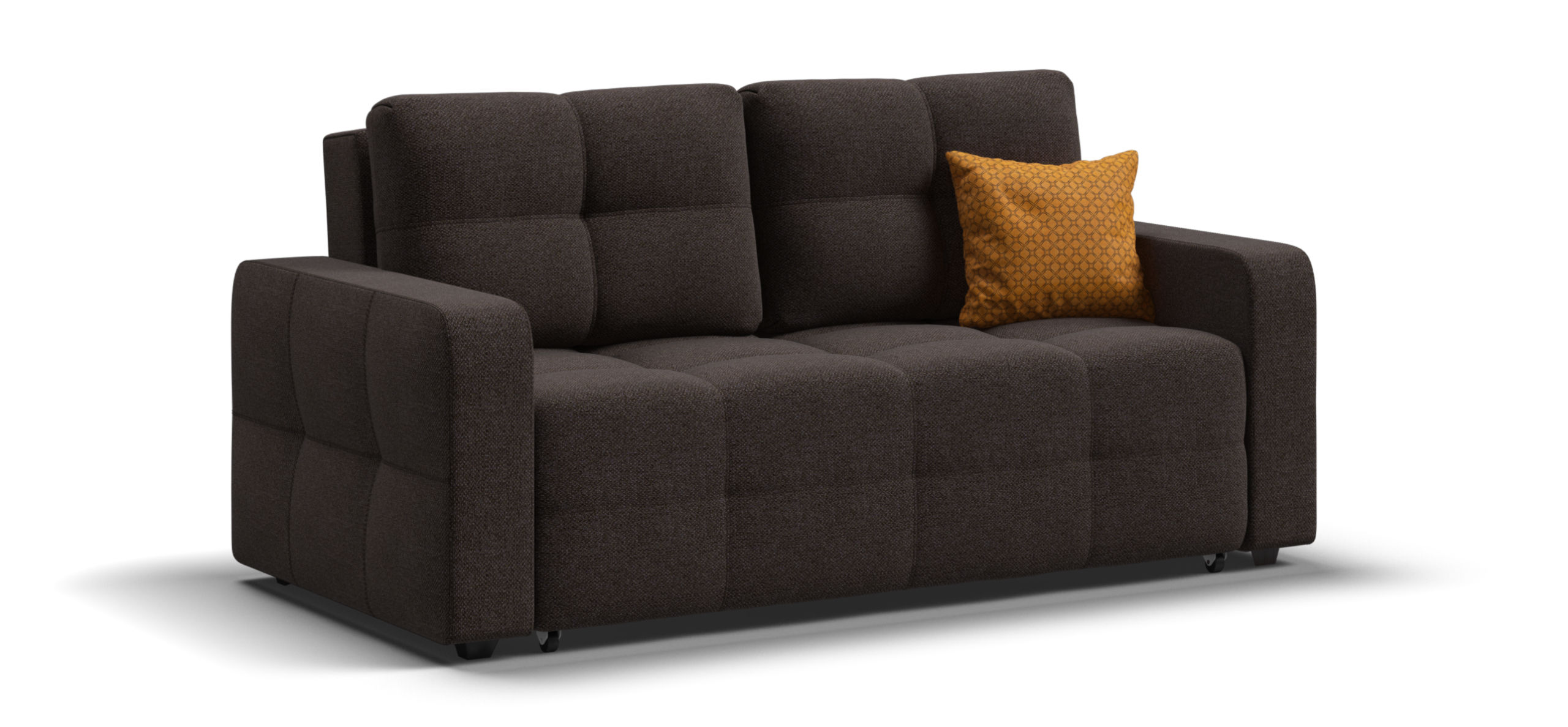 Диван Денди двухместный Рогожка Мальмо шоколад