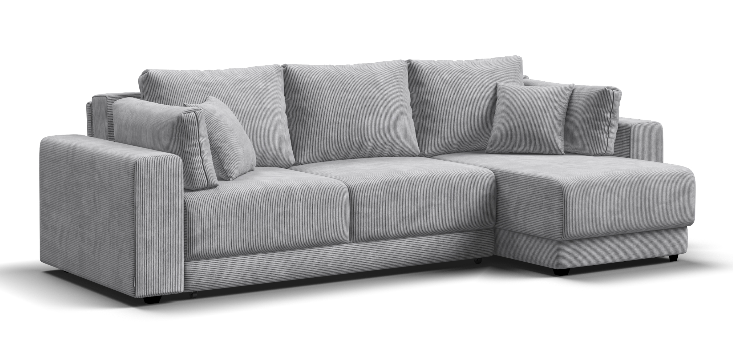 Угловой диван Босс Прайм ХЛ Вельвет Корд серый