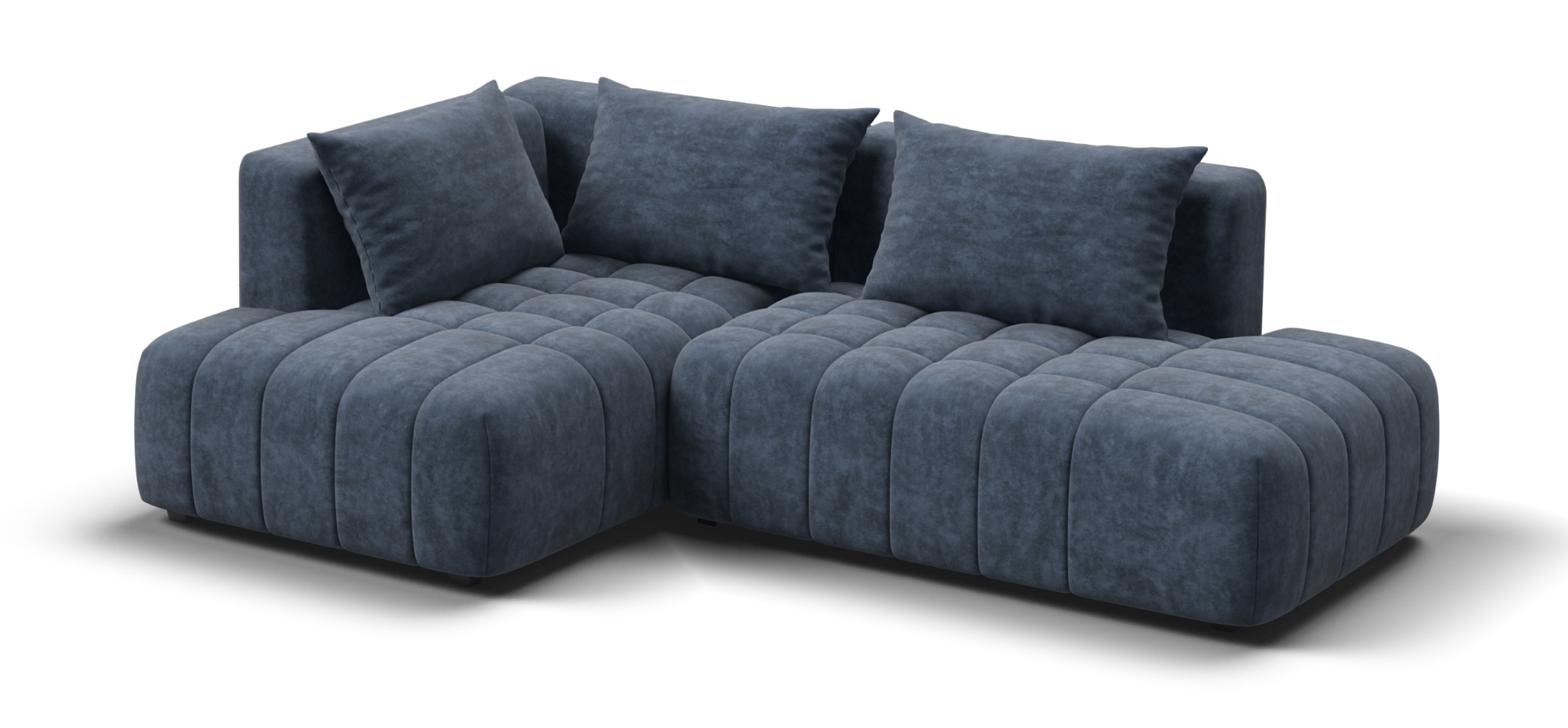 Угловой диван левый Босс Твин велюр Роял синий