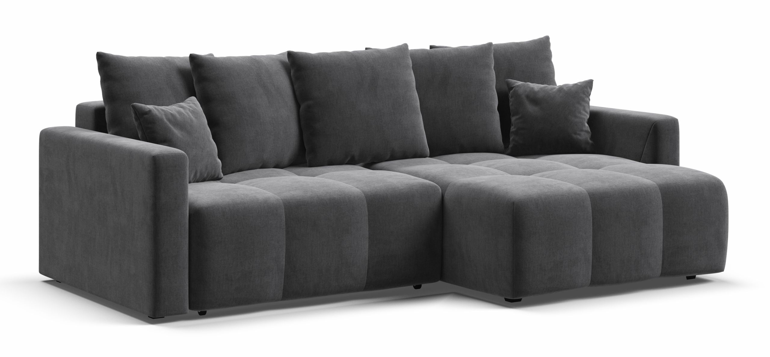 Угловой диван Босс Тренд велюр Монолит серый