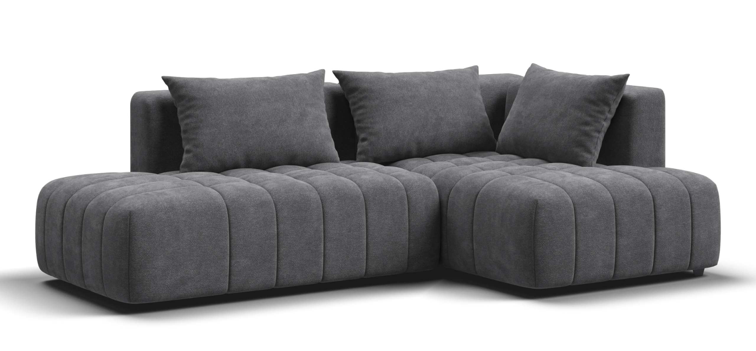 Угловой диван правый Босс Твин Шенилл Клауд графит