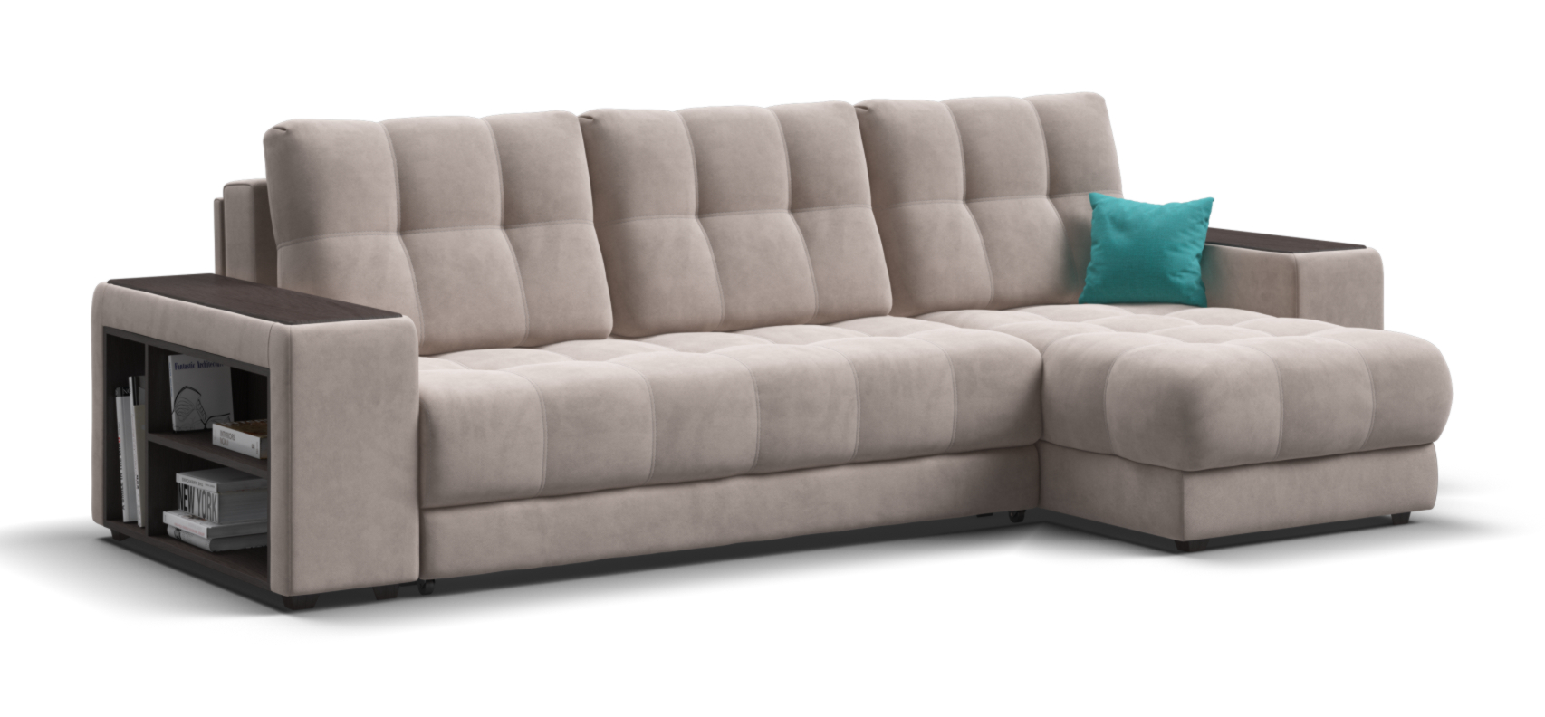 Угловой диван Босс ХЛ велюр Монолит латте