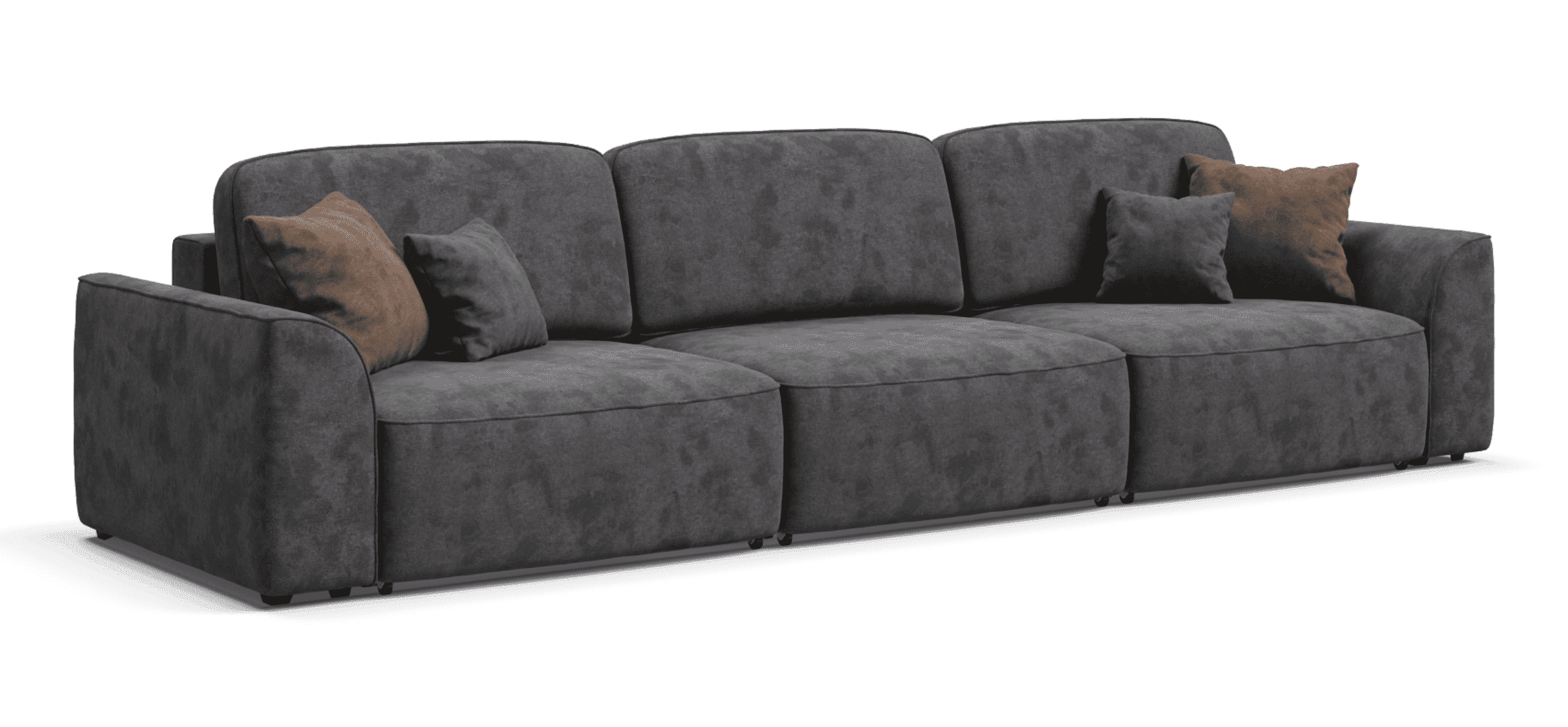 Диван Кинг Макс велюр Алькантара серый