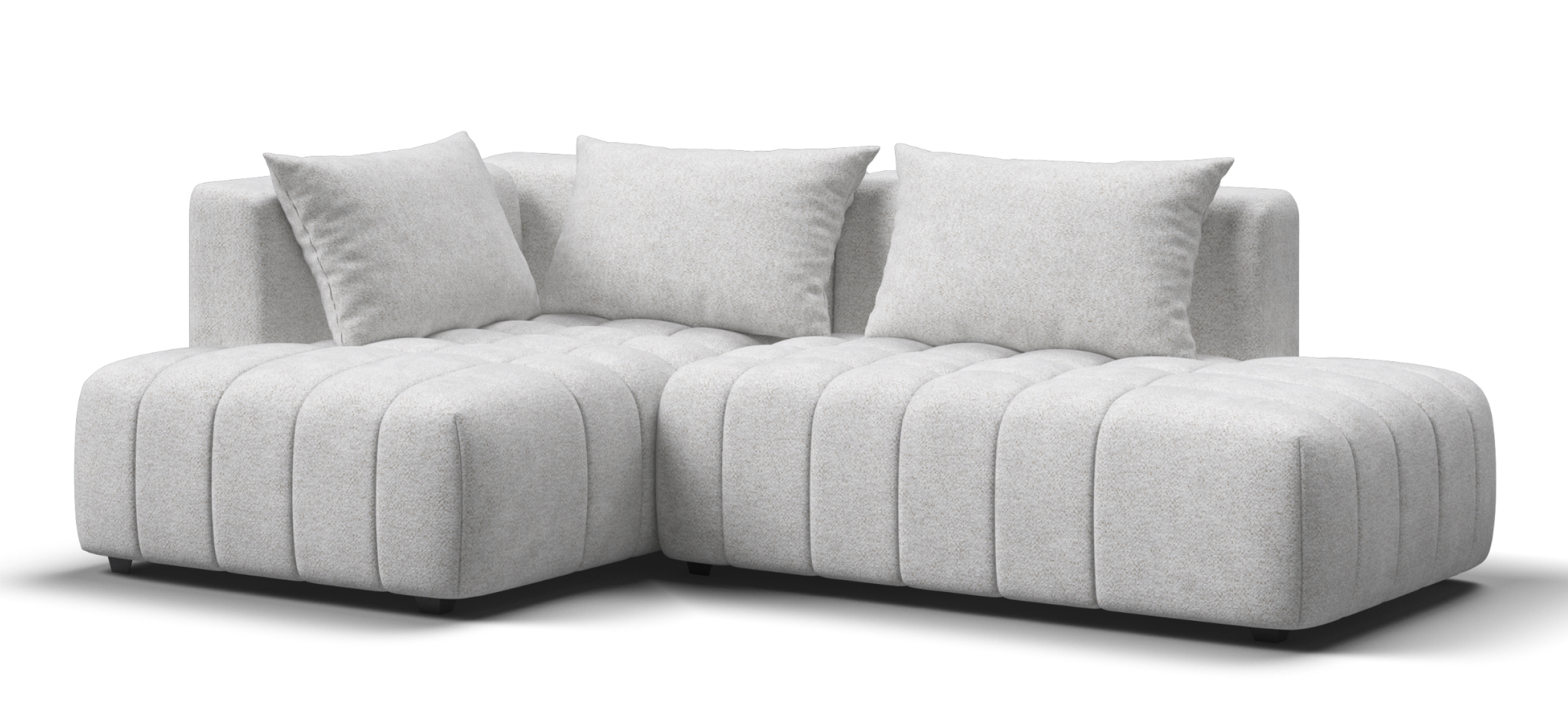 Угловой диван левый Босс Твин Шенилл Клауд крем