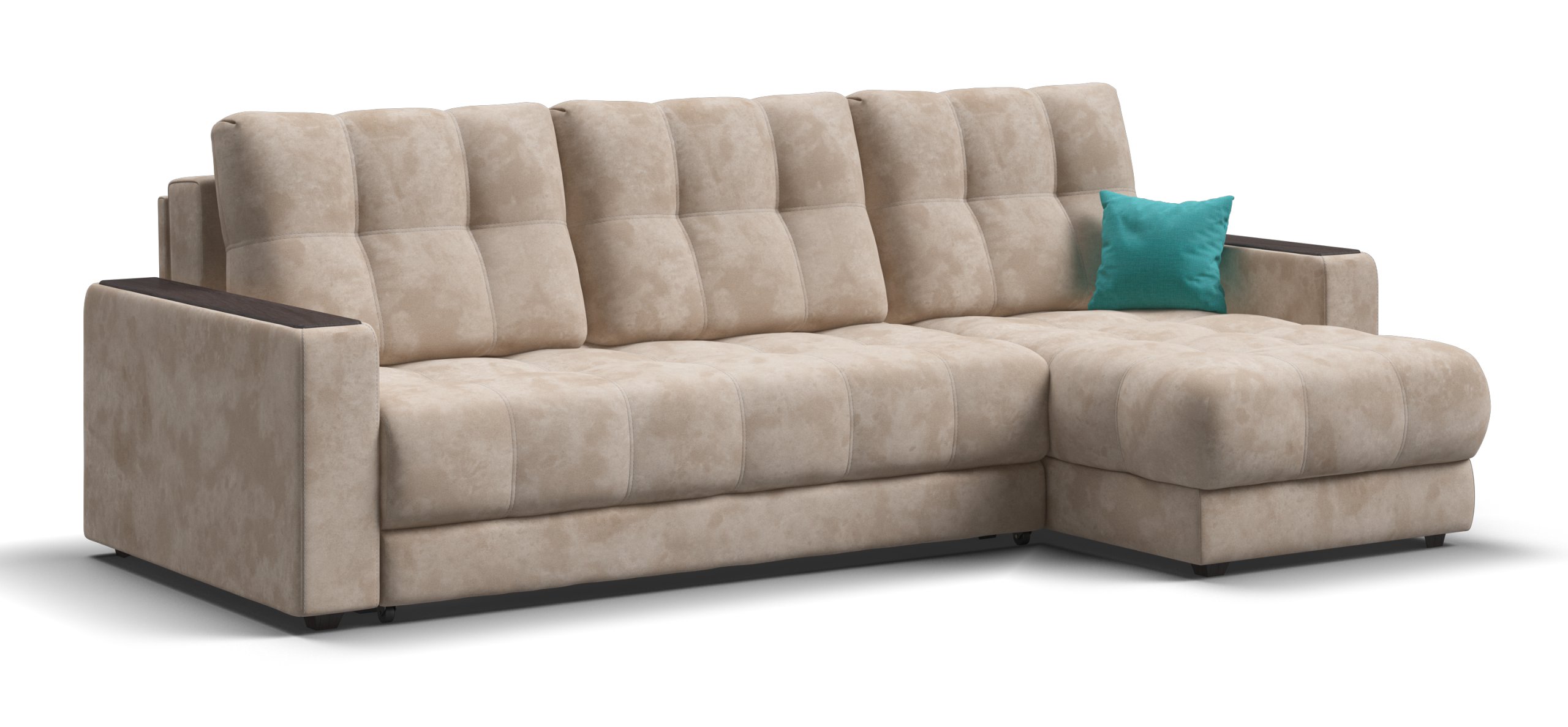 Угловой диван Босс Классик велюр Алькантара пепел