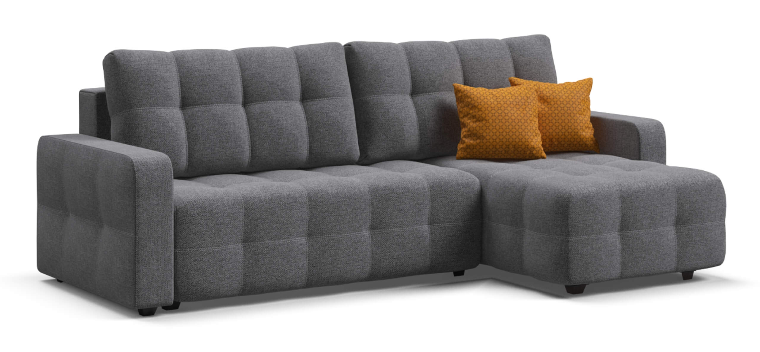 Угловой диван Денди Рогожка Мальмо серый