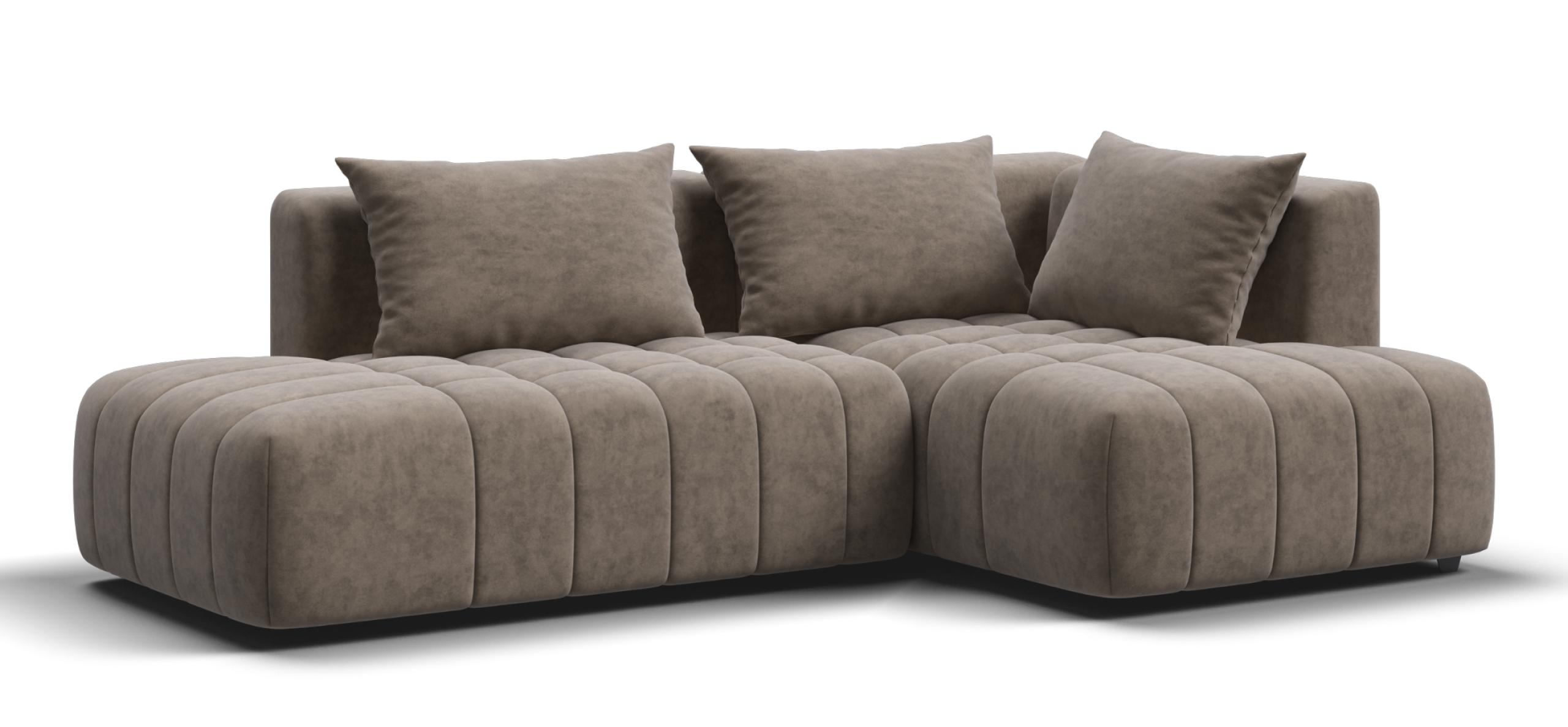 Угловой диван правый Босс Твин велюр Роял тауп