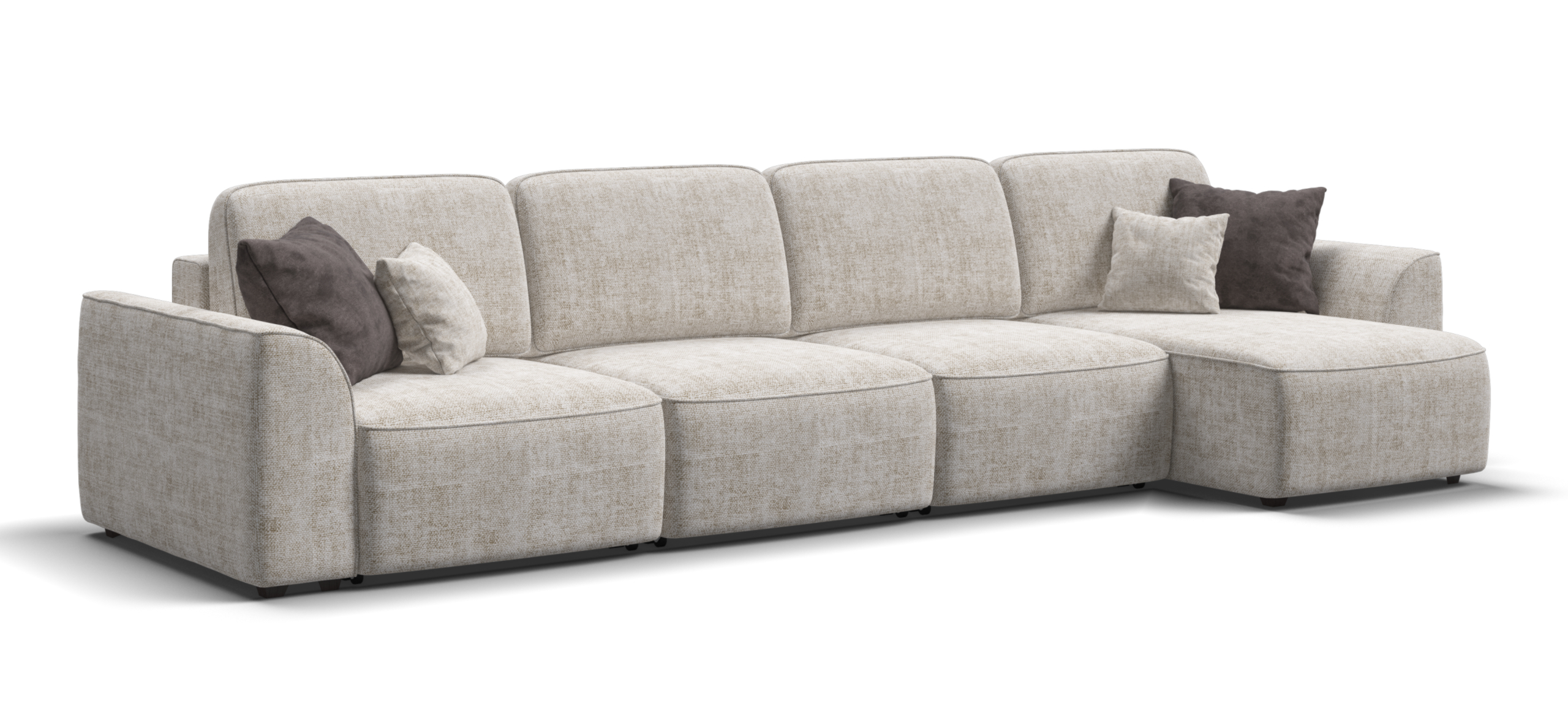 Угловой диван Кинг Модуль Макс Шенилл Смарт кварц