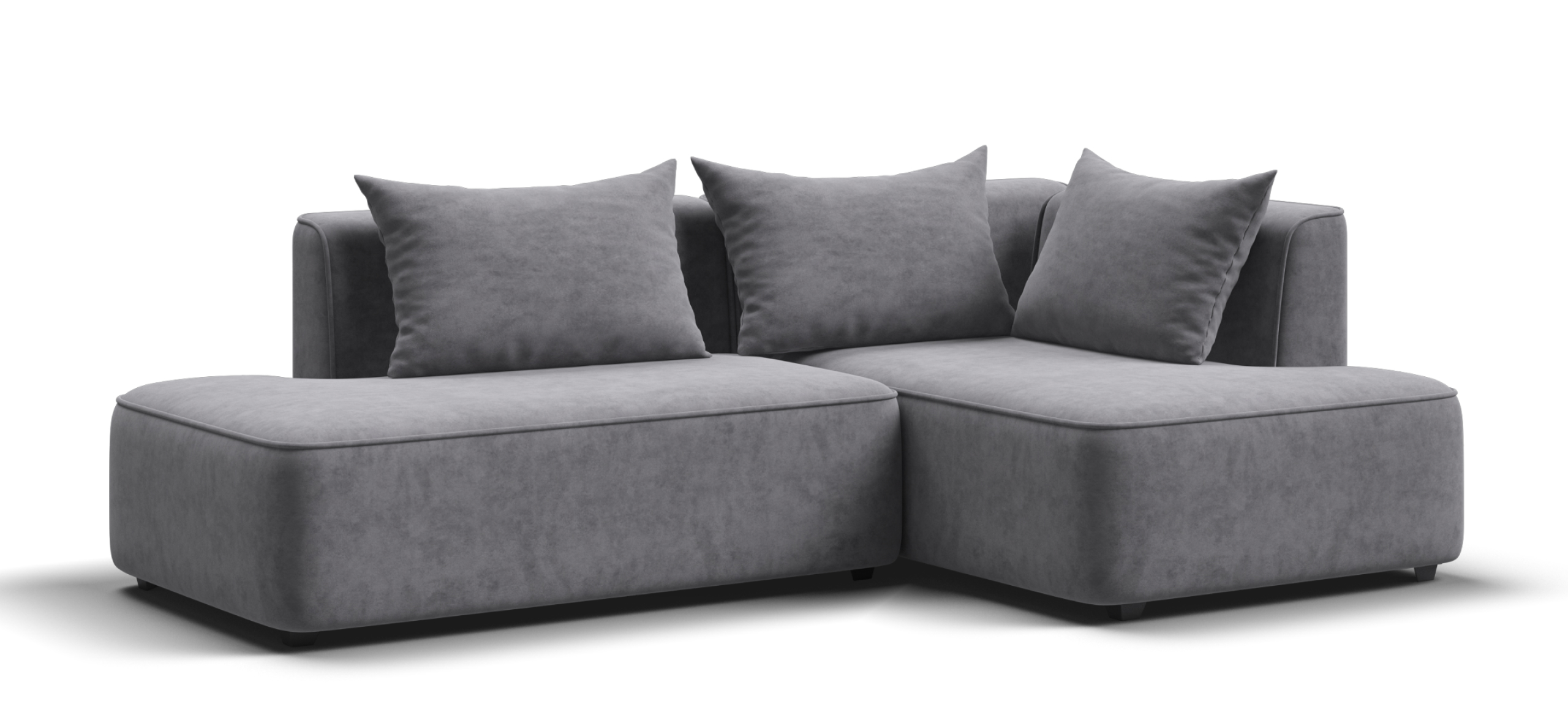 Угловой диван правый Кинг Твин велюр Роял агат