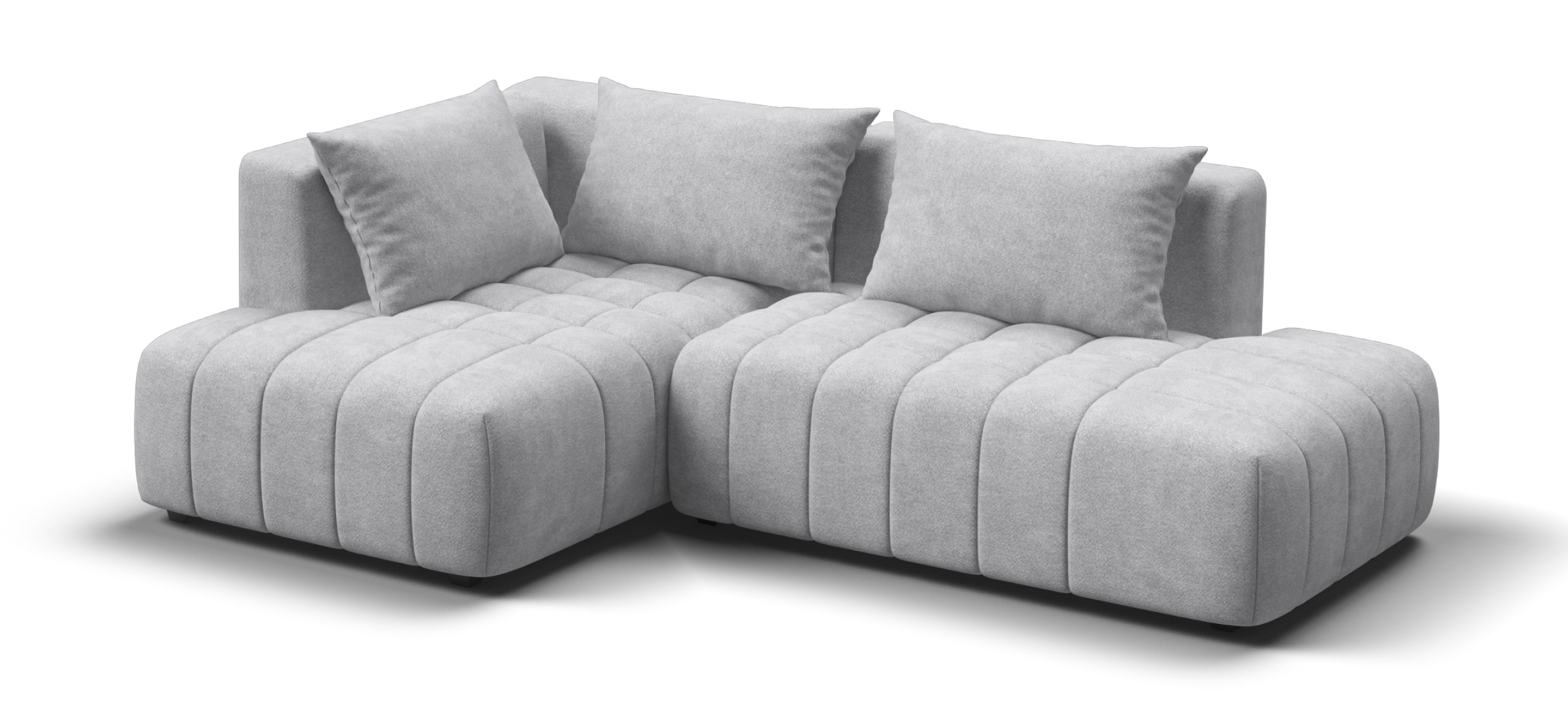 Угловой диван левый Босс Твин Шенилл Клауд серый