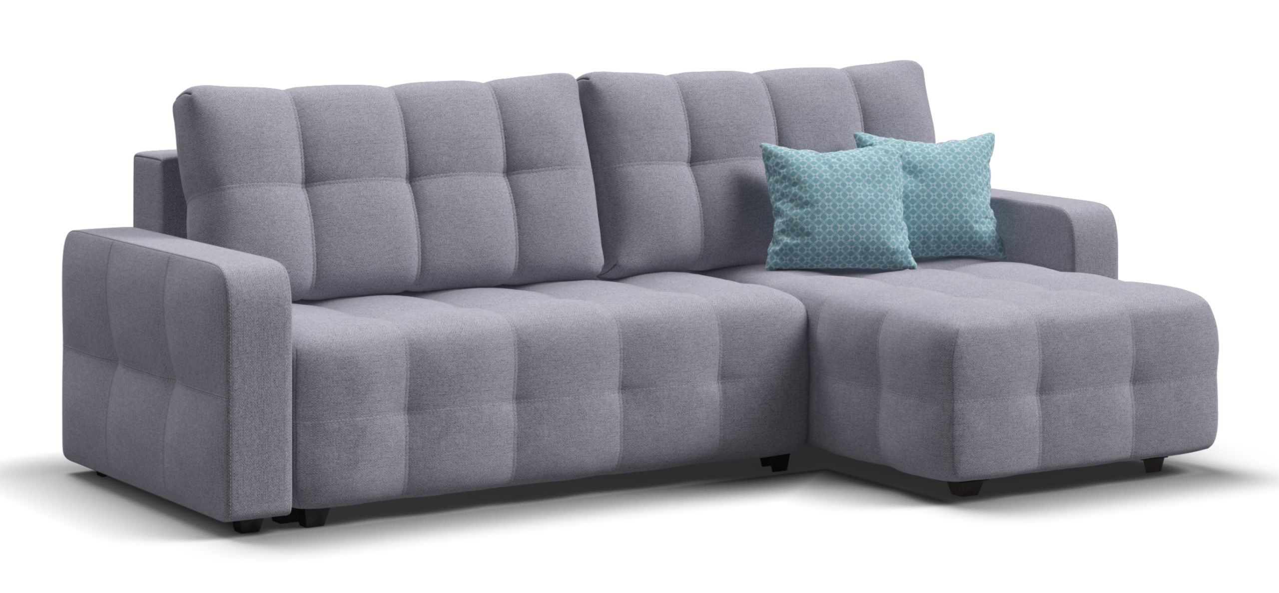 Угловой диван Денди Рогожка Мальмо платина