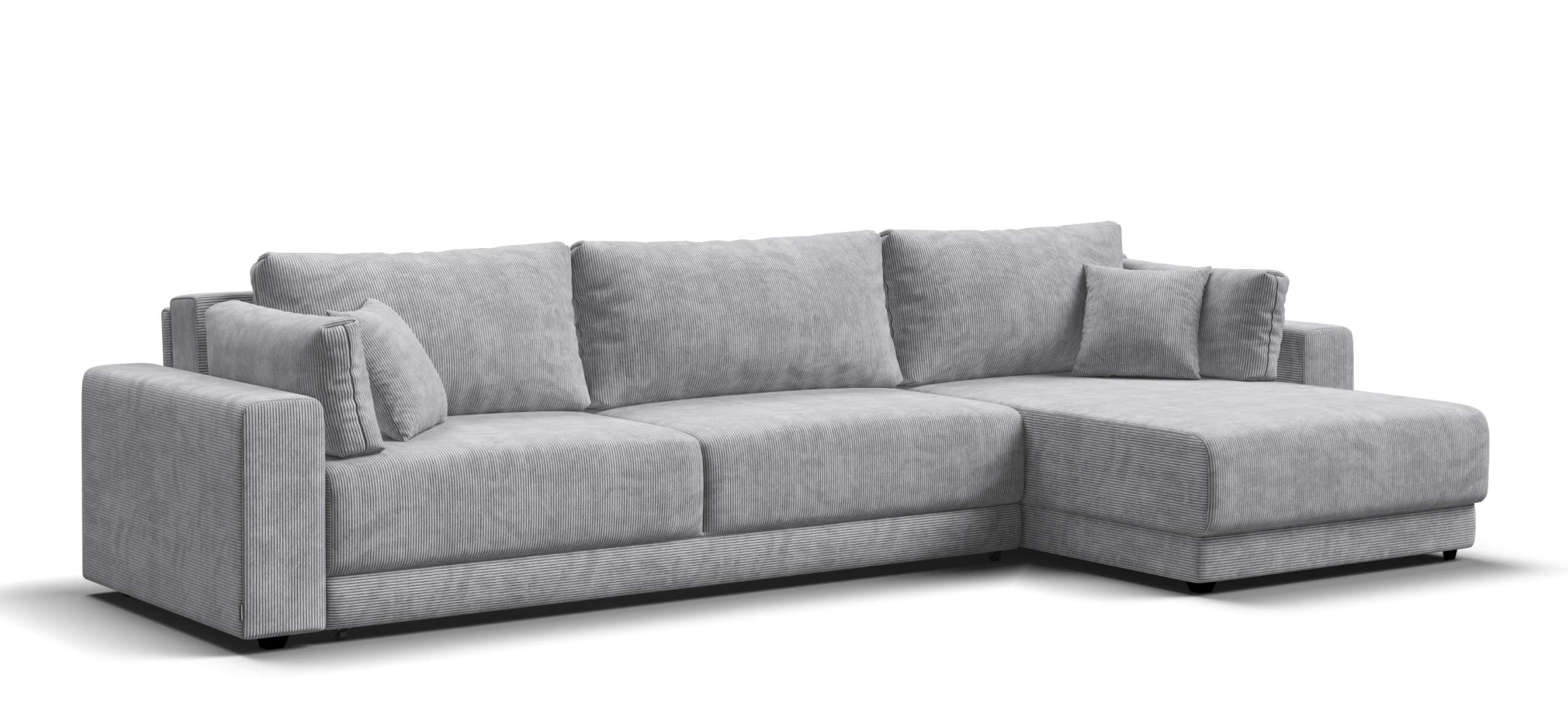 Угловой диван Босс Прайм Макс Вельвет Корд серый