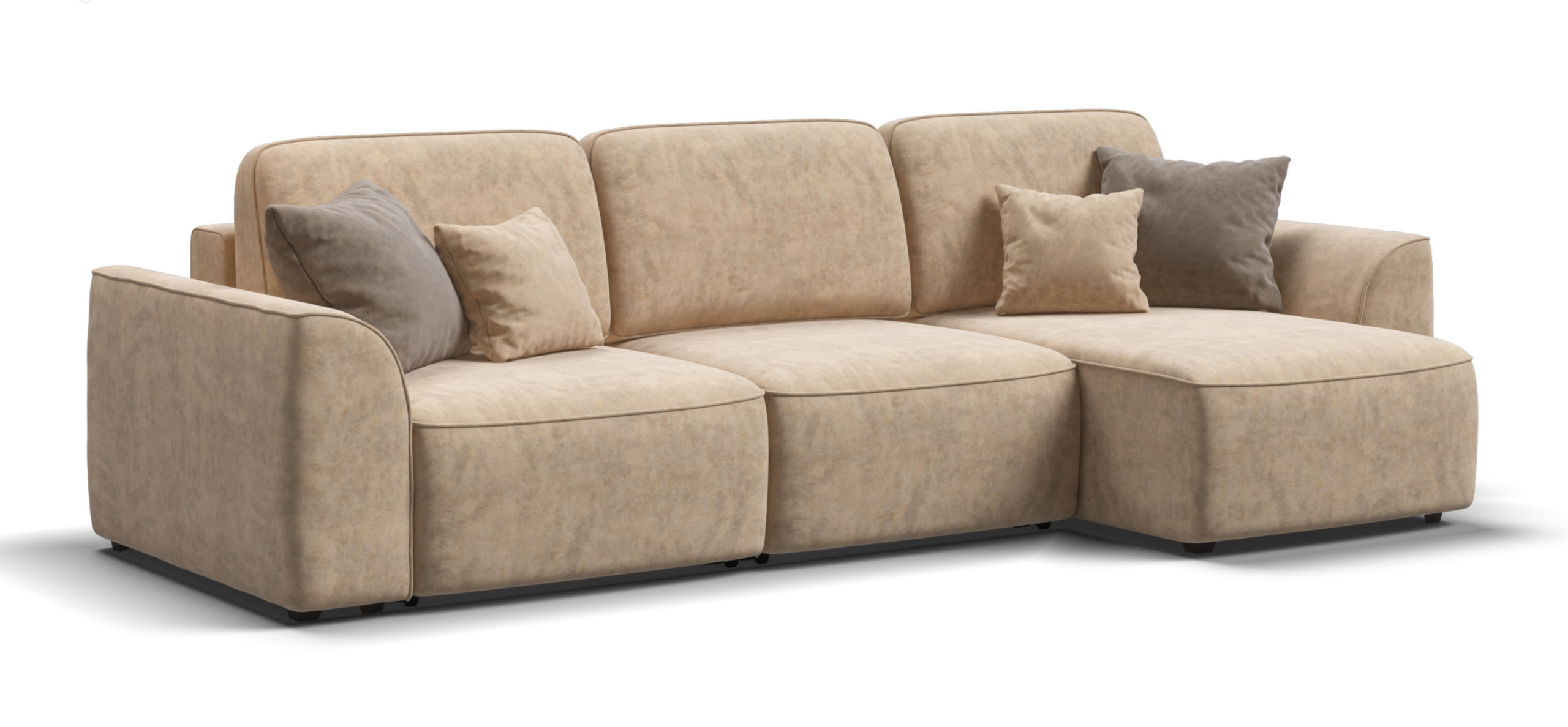 Угловой диван Кинг велюр Роял шампань