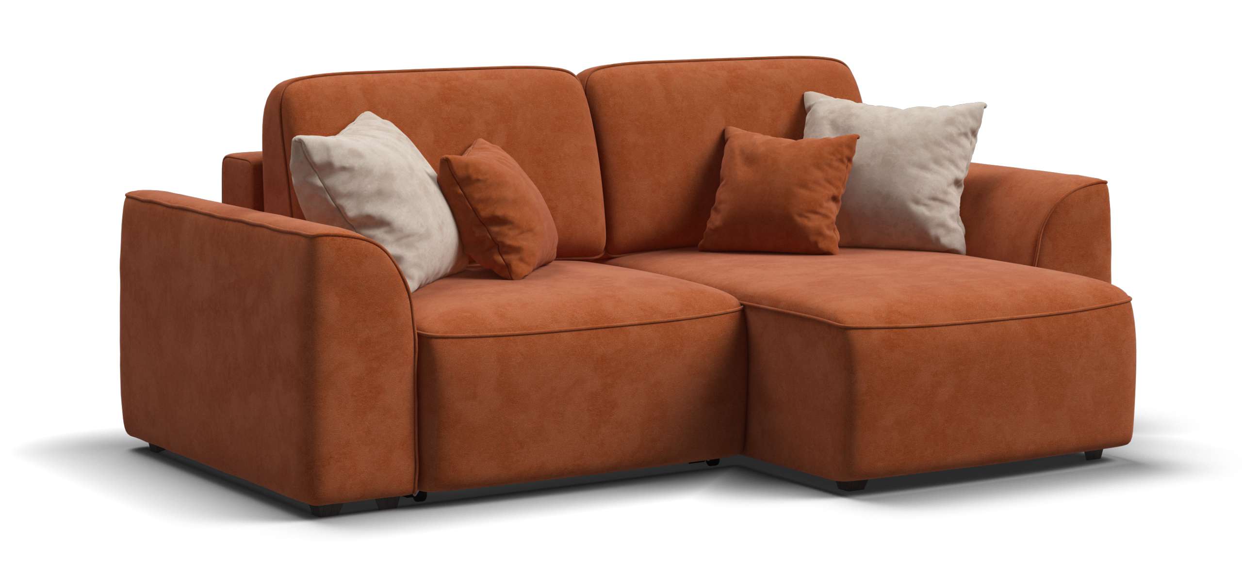 Угловой диван Кинг Модуль велюр Алькантара оранж