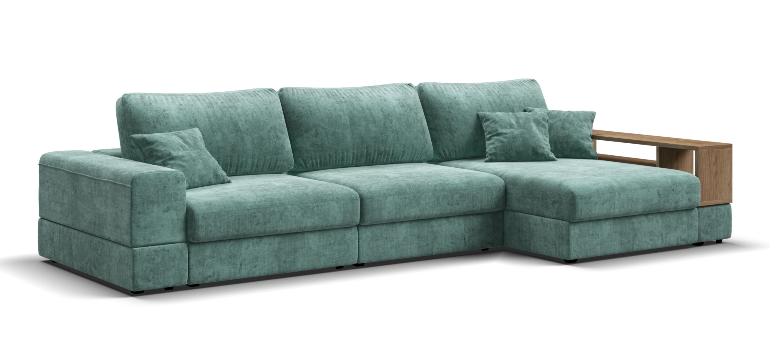 Угловой диван-кровать Босс Модуль ХЛ Шенилл Глосс минт