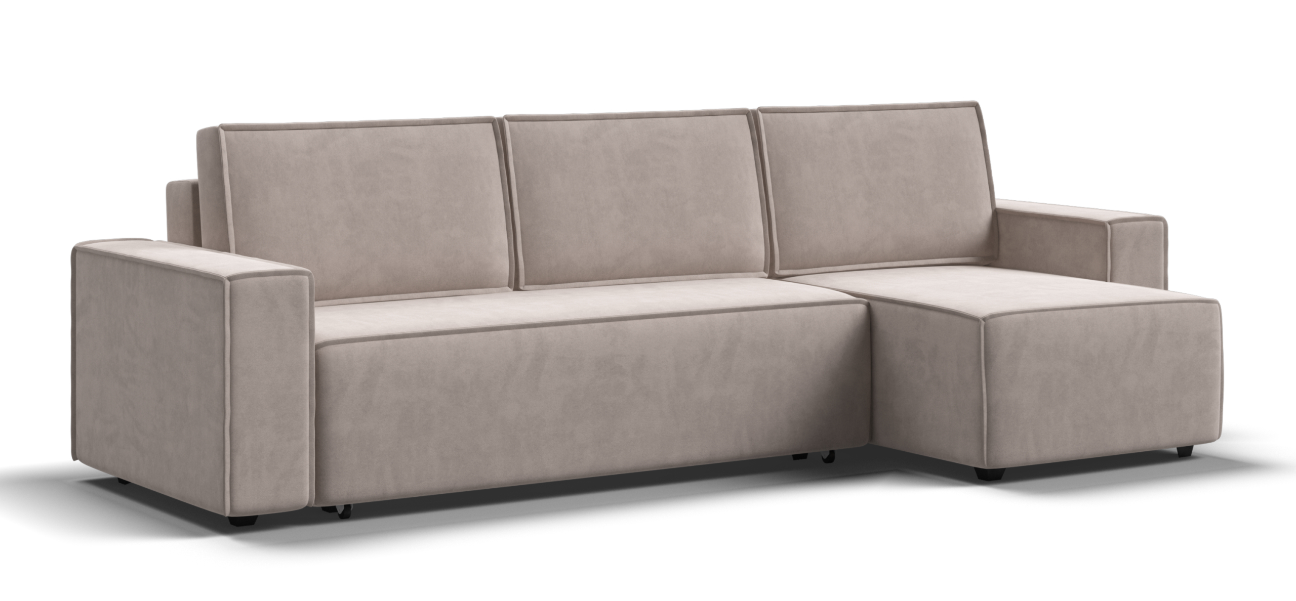 Угловой диван Норд велюр Монолит латте