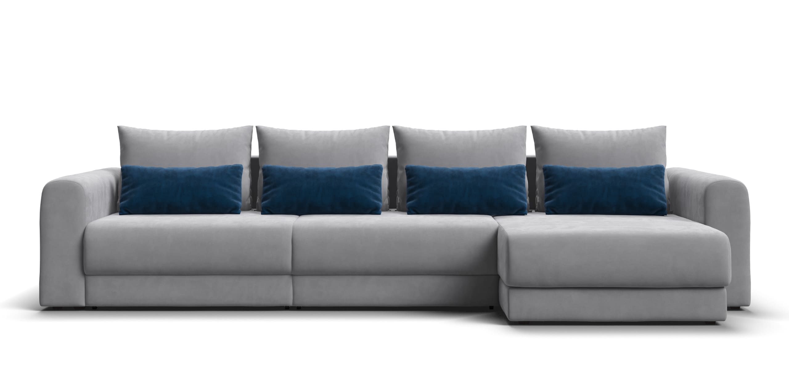 Модульный угловой диван Ричмонд Модуль Макс велюр Монолит сталь