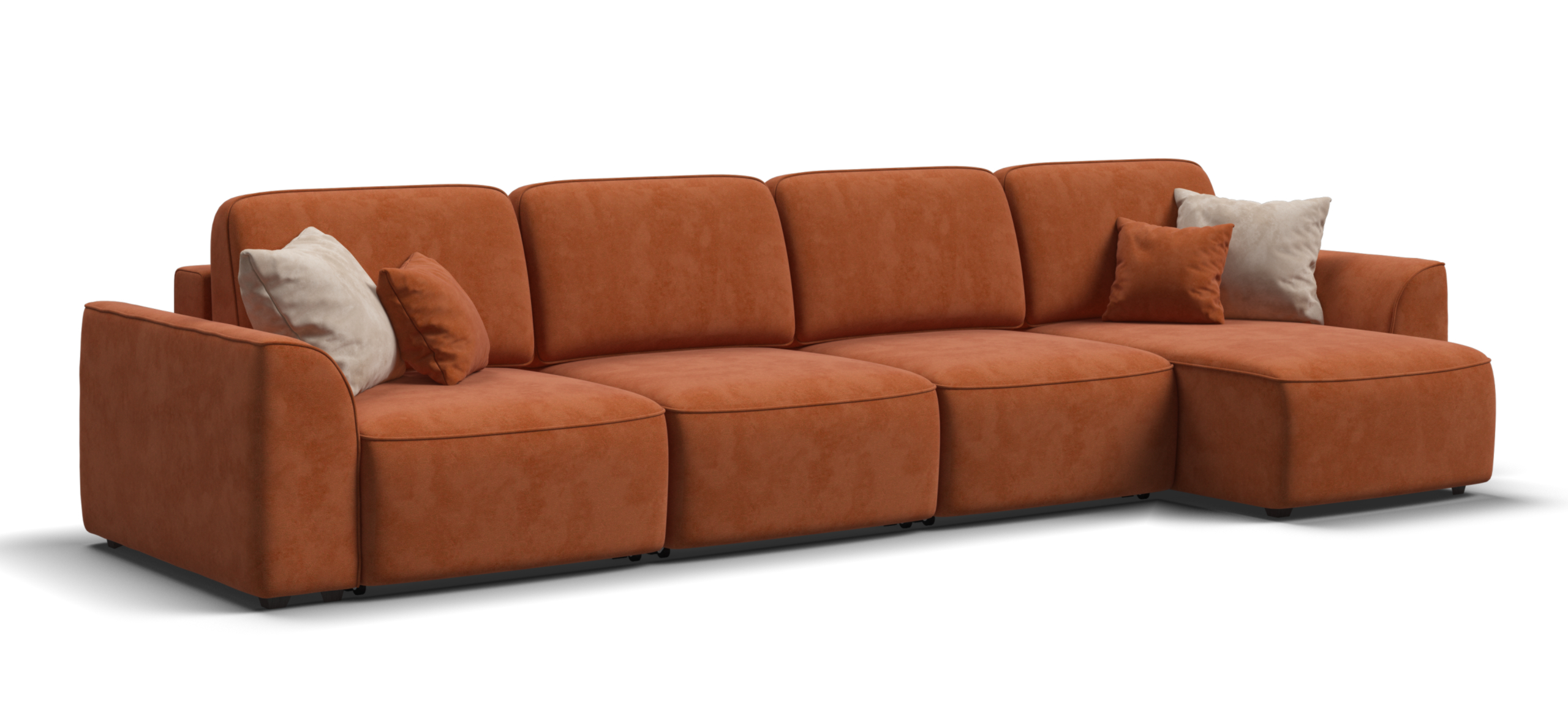 Угловой диван Кинг Модуль Макс Велюр Алькантара оранж