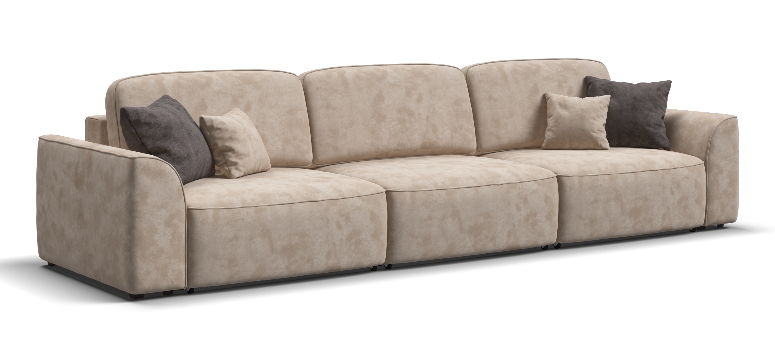 Диван Кинг Макс велюр Алькантара пепел