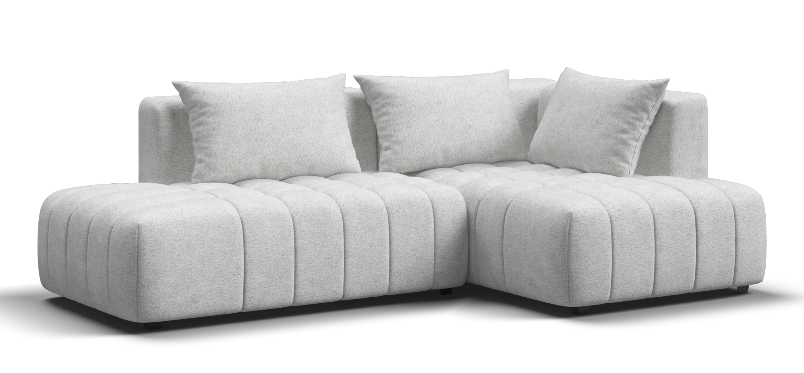 Угловой диван правый Босс Твин Шенилл Клауд крем