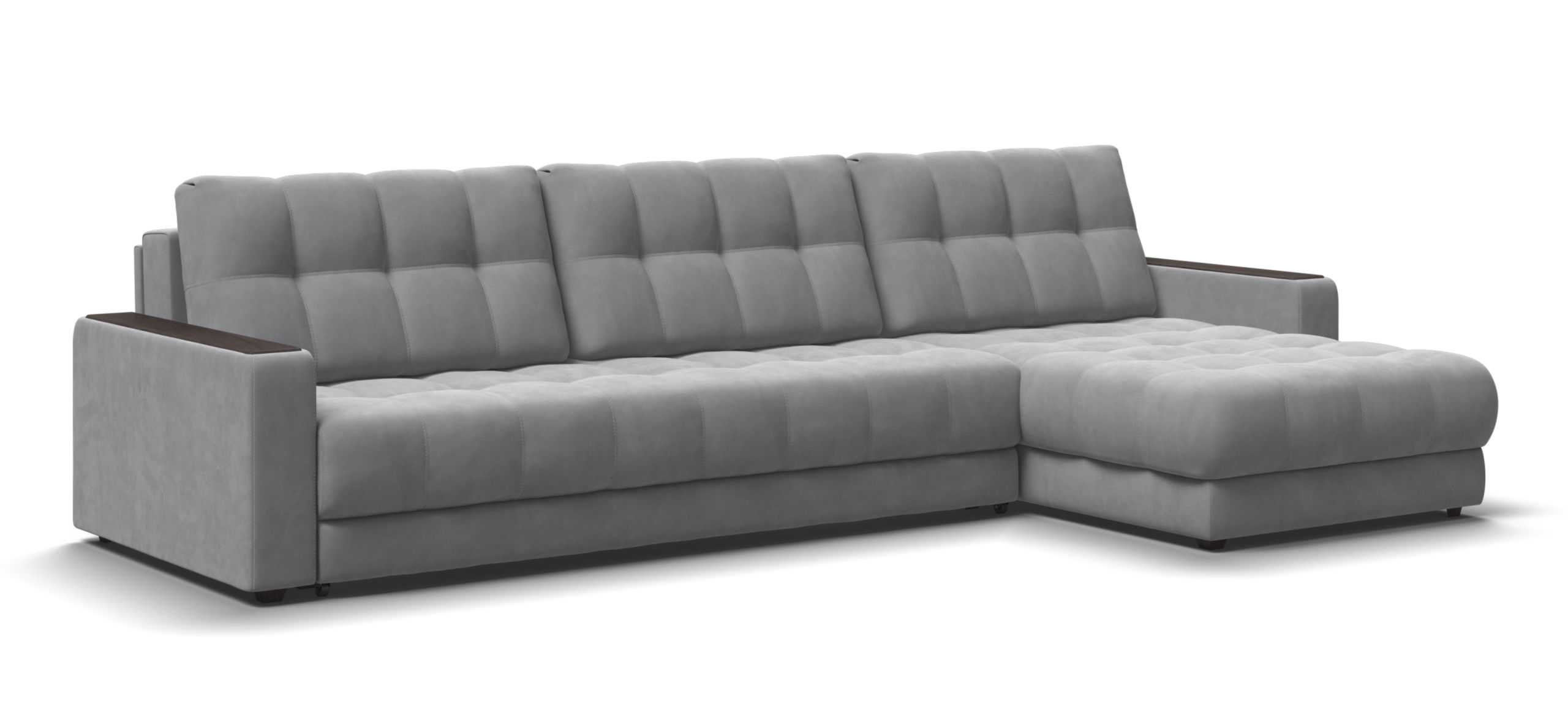 Угловой диван Босс Макс велюр Монолит сталь