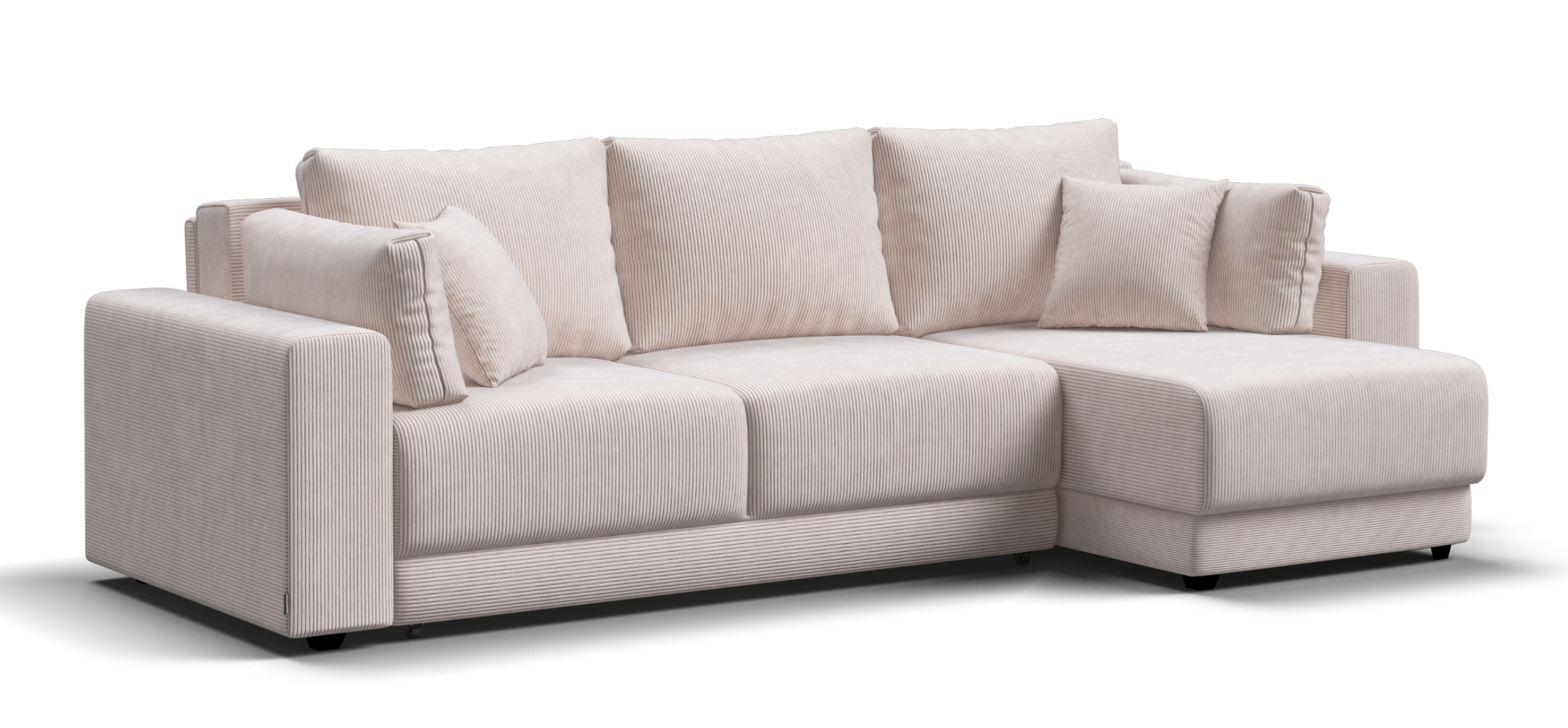 Угловой диван Босс Прайм ХЛ Вельвет Корд бежевый