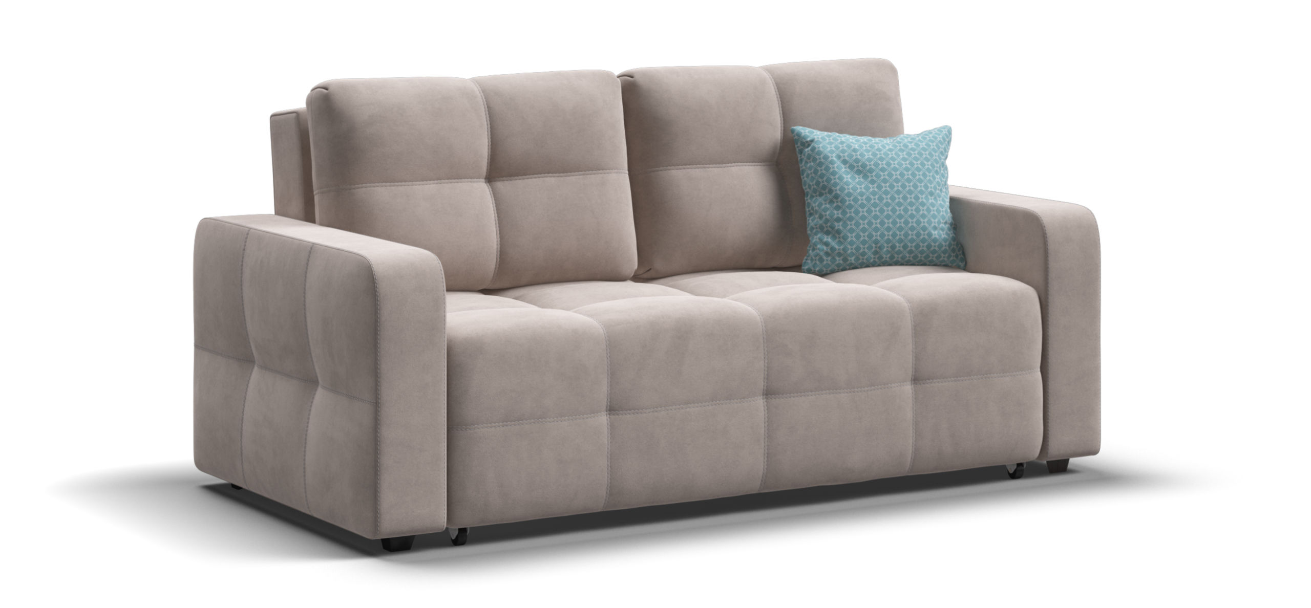 Диван Денди двухместный велюр Монолит латте