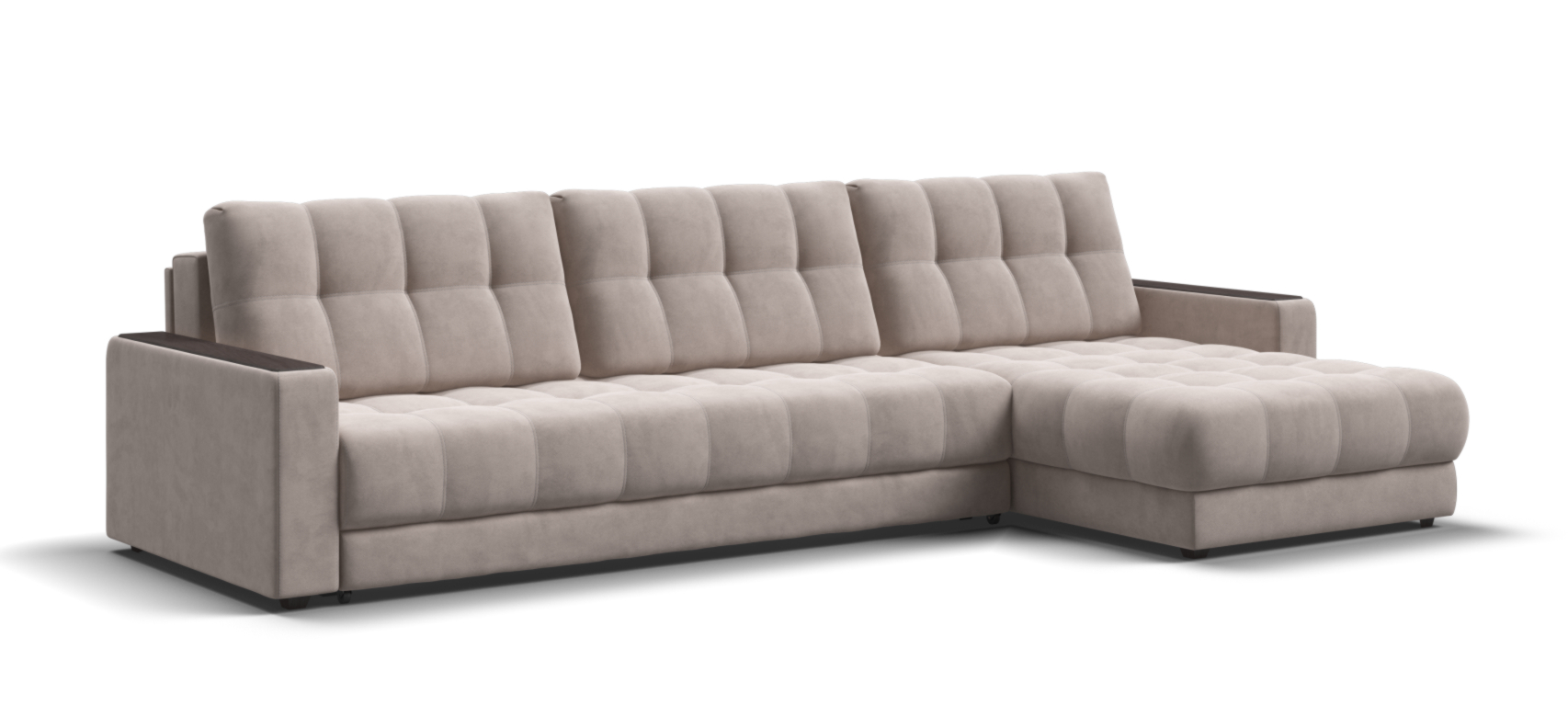 Угловой диван Босс Макс велюр Монолит латте