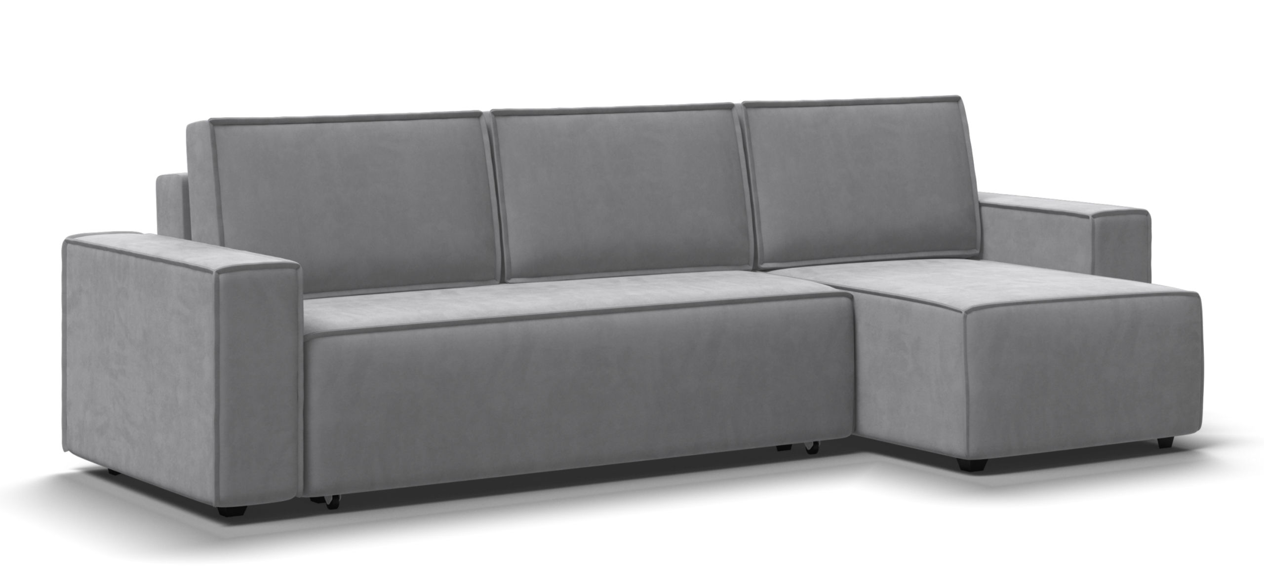 Угловой диван Норд велюр Монолит сталь