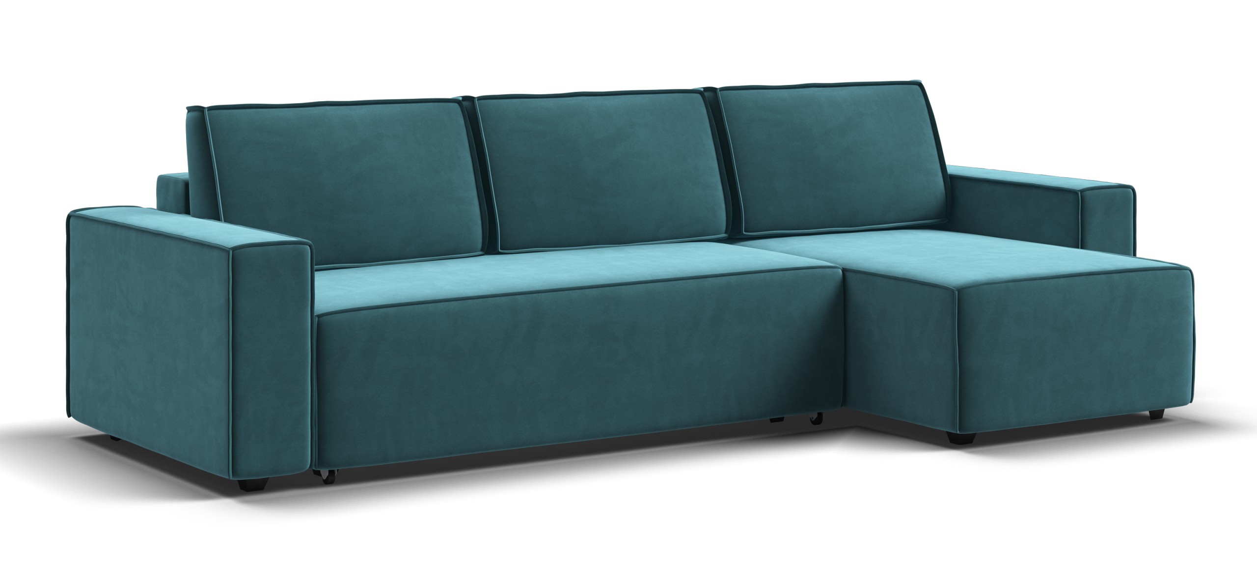 Угловой диван Норд велюр Монолит зеленый