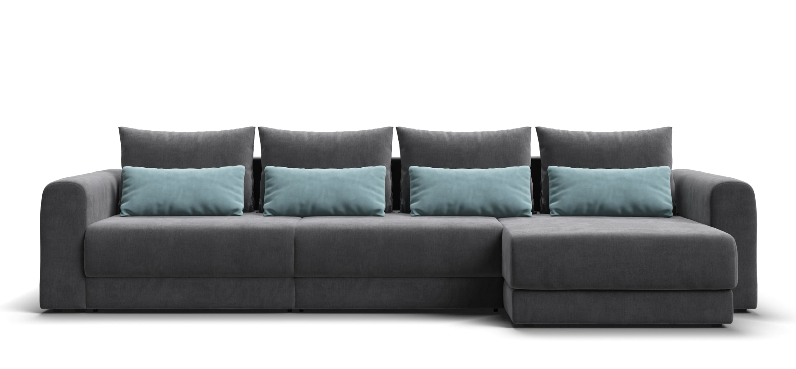 Модульный угловой диван Ричмонд Модуль Макс велюр Монолит серый