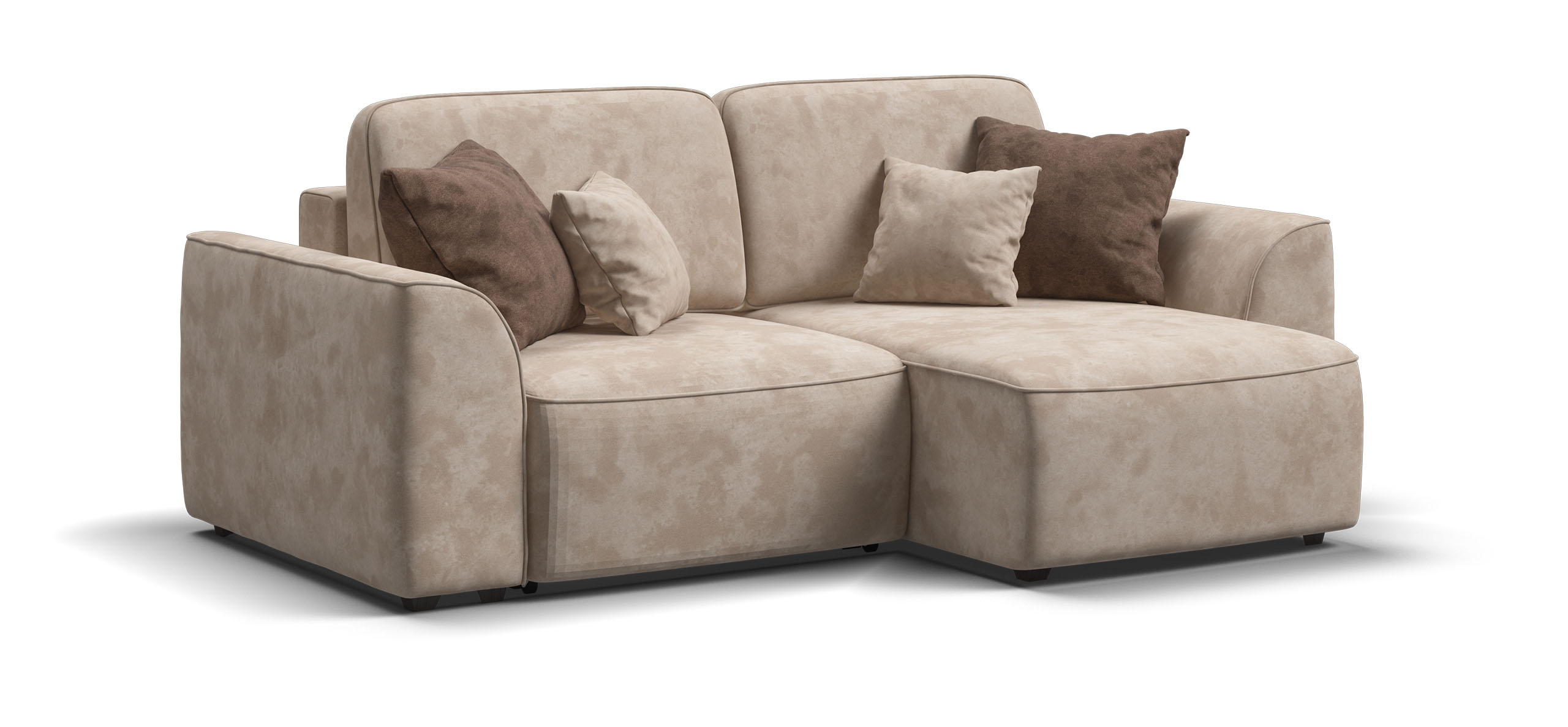 Угловой диван Кинг Модуль велюр Алькантара пепел