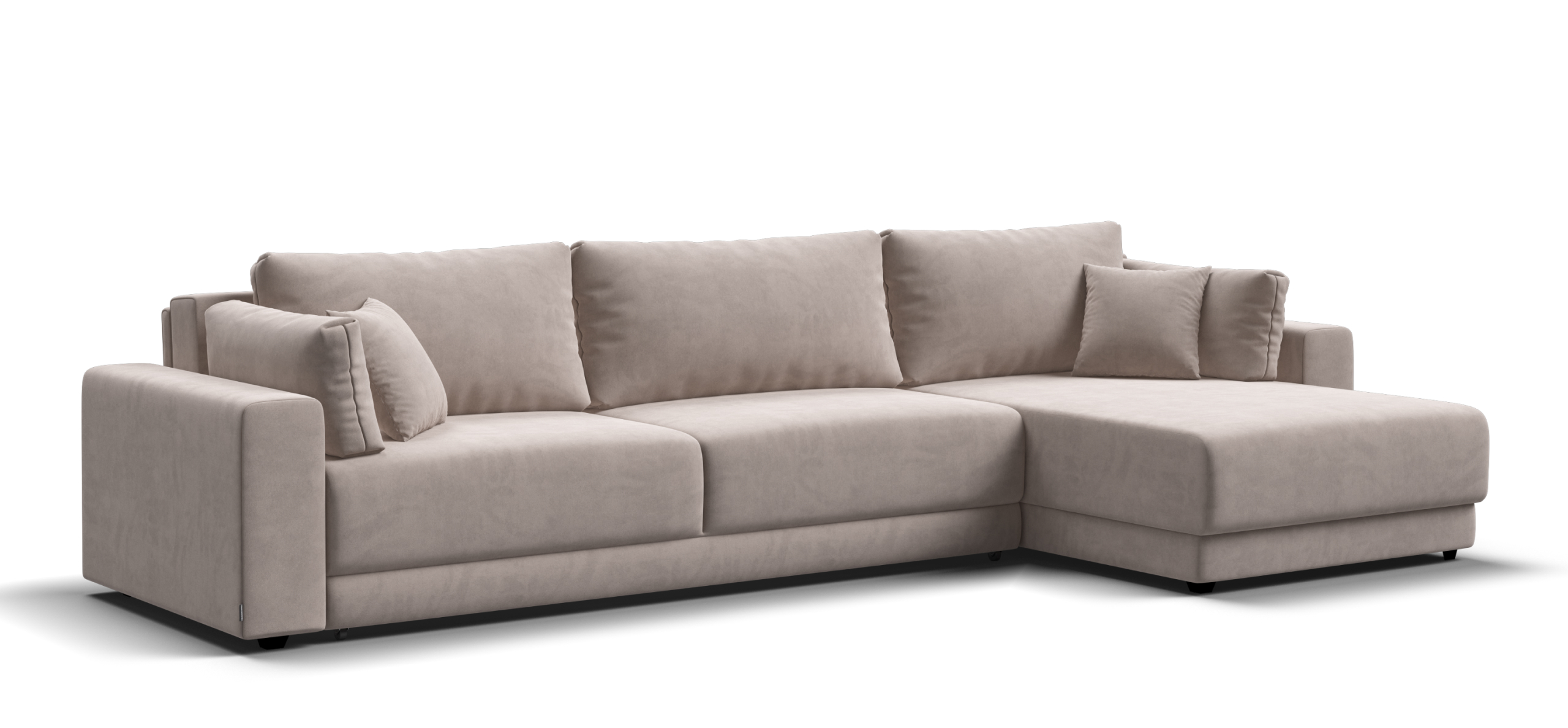 Угловой диван Босс Прайм Макс велюр Монолит латте