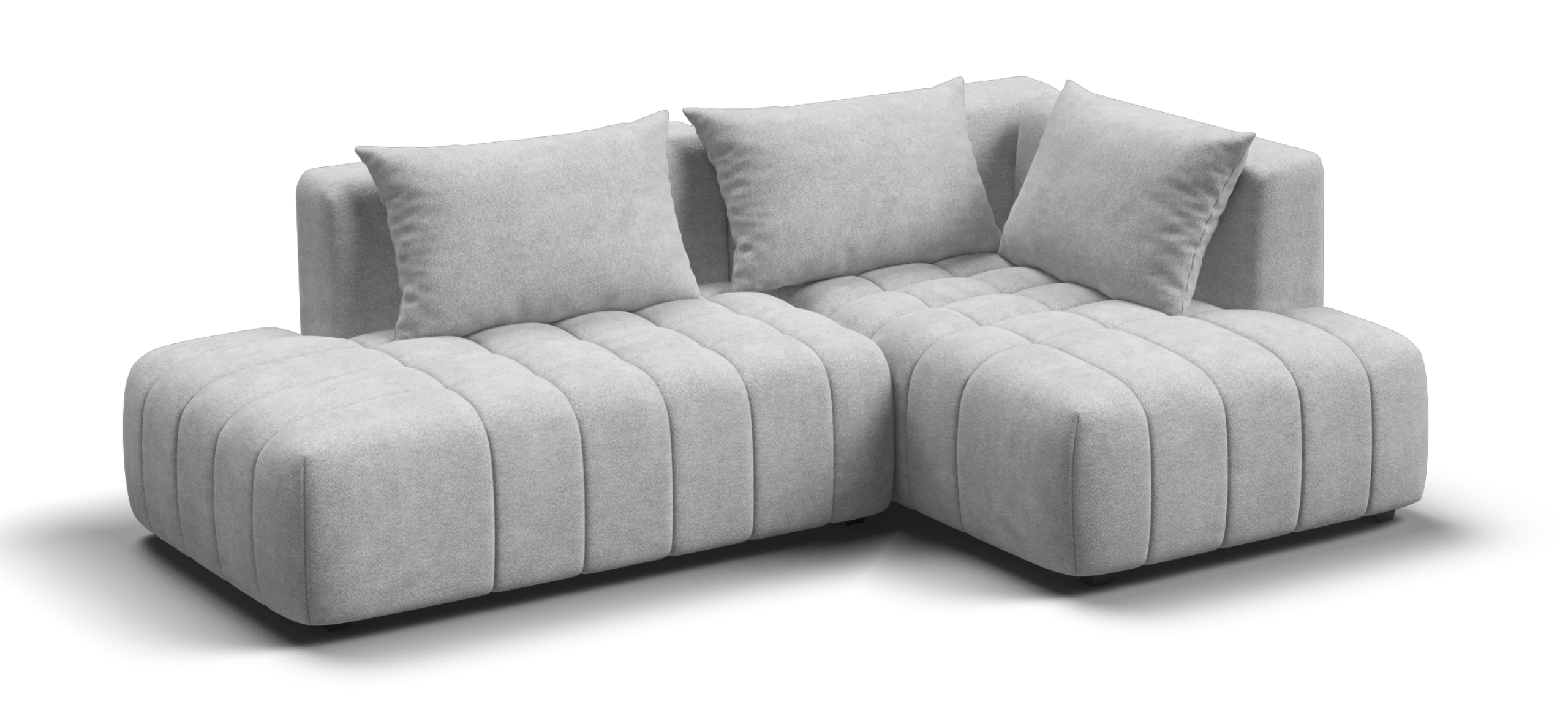 Угловой диван правый Босс Твин Шенилл Клауд серый