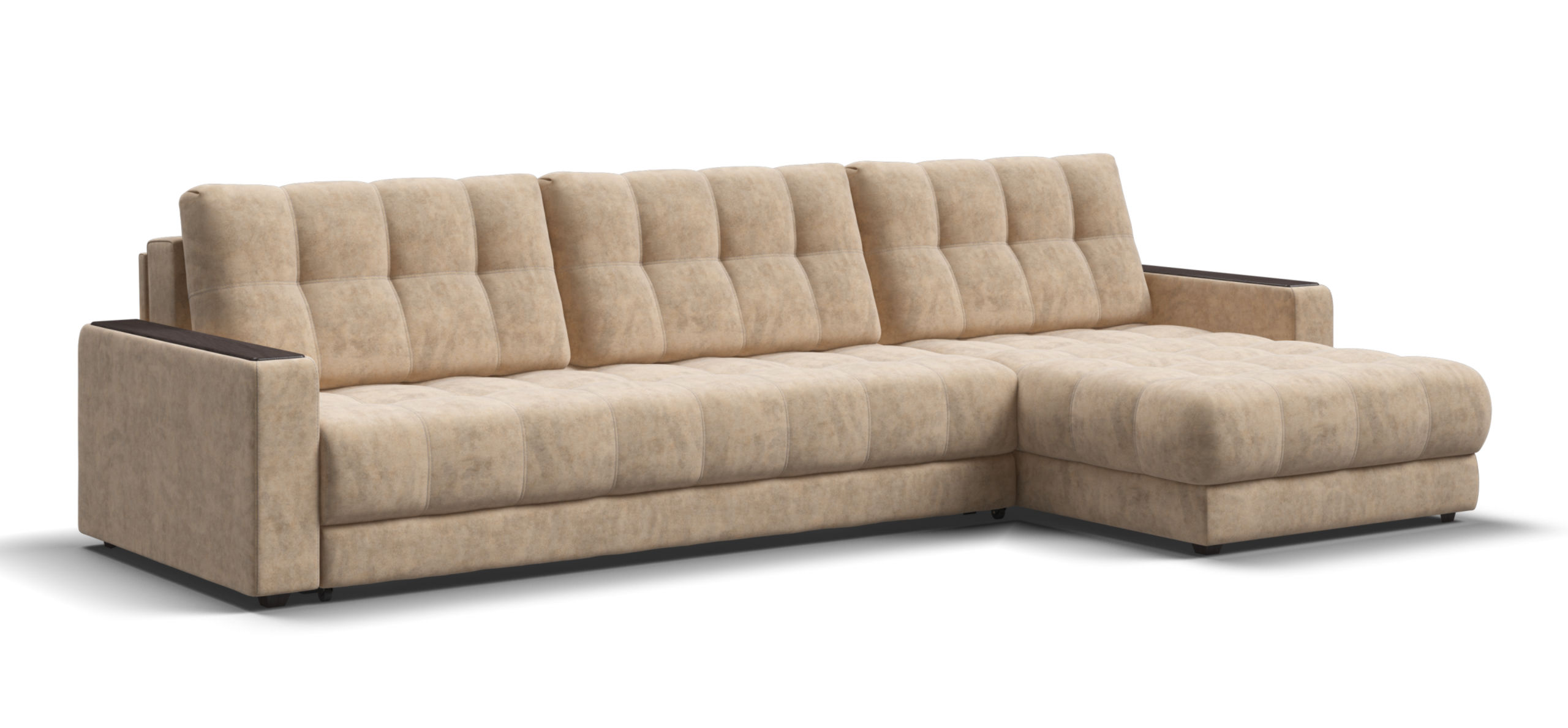 Угловой диван Босс Макс велюр Роял шампань