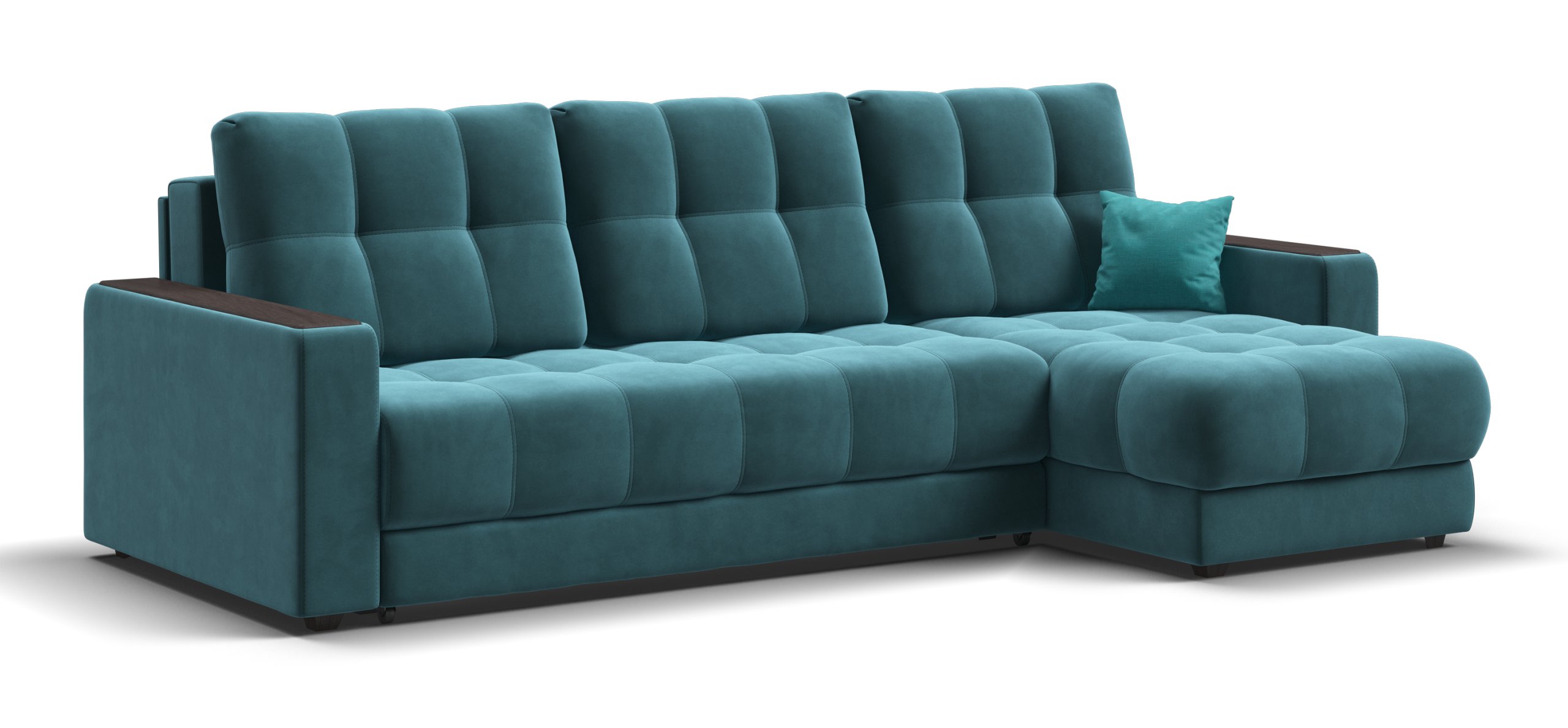 Угловой диван Босс Классик велюр Монолит зеленый